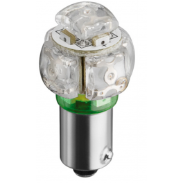 Lampe LED culot BA9S 0W25 12VDC vert