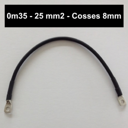 Câble de liaison batterie 25mm² cosses M8 35cm