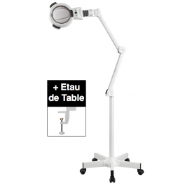 Lampe loupe LED pro avec étau et pied roulettes 5 dioptries Weelko (20 LEDS)