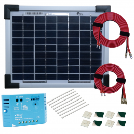 Kit panneau solaire polycristallin 5W 12V av régulateur 5A et accessoires de câblage