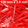 100 Colliers serrage. Serre-câbles attache-câbles Rouge 150 x 2,6 mm 