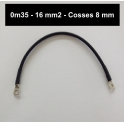 Câble de liaison batterie 16mm² cosses M8 35cm