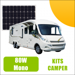 Kit panneau solaire 80W 12V Camping Car